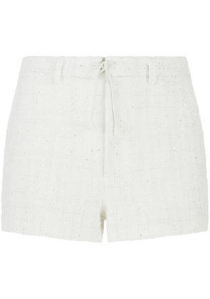 GCDS sequin-embellished tweed shorts - White