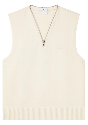 Courrèges V-neck sleeveless sweater - Neutrals