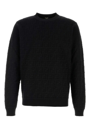 FENDI FF-pattern cotton sweater - Black