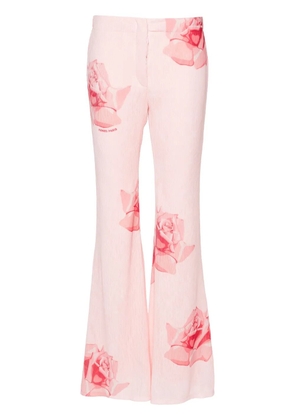 Kenzo rose-print flared trousers - Pink