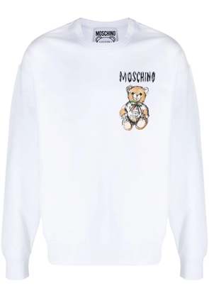 Moschino Teddy Bear-print cotton sweatshirt - White