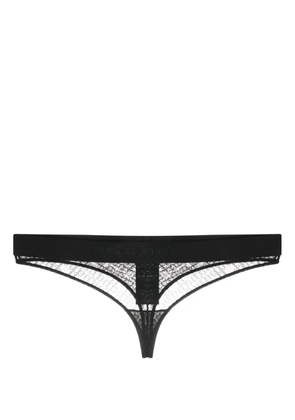 Palm Angels logo-waistband lace thong - Black
