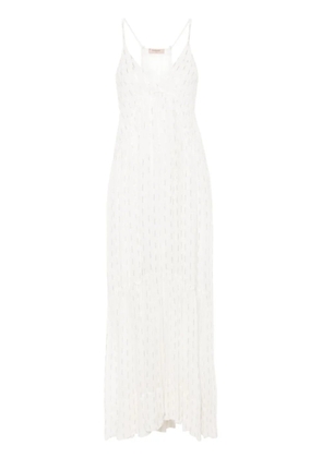 TWINSET sequinned georgette slip dress - White