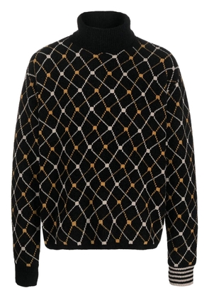 Random Identities roll-neck jacquard jumper - Black