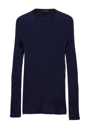 Prada ribbed cotton jumper - Blue