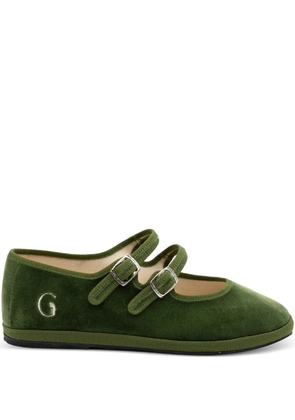 Gondolina Sofia Mary Jane double-lace ballet flats - Green