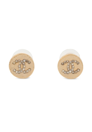 CHANEL Pre-Owned 2019 logo rhinestones earrings - Gold