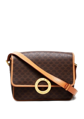 Celine Pre-Owned 1980-1990 small macadam-pattern cross body bag - Brown