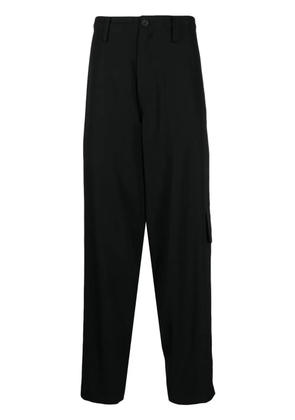 Yohji Yamamoto tapered-leg wool trousers - Black