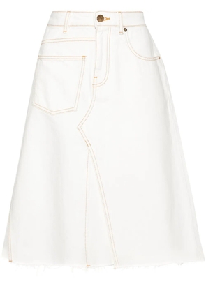 Tory Burch Deconstructed denim skirt - Neutrals