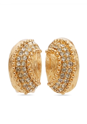 Christian Dior Pre-Owned rhinestone-embellished clip-on earrings - Gold