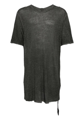 Isaac Sellam Experience zip-detailing linen T-shirt - Grey