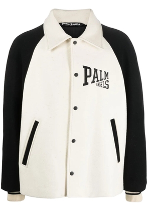 Palm Angels University virgin-wool bomber jacket - Neutrals