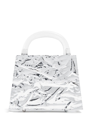 L’AFSHAR Eva crushed-finish tote bag - Silver