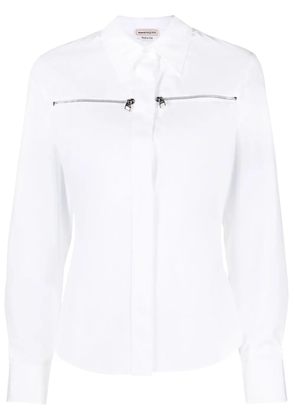 Alexander McQueen zip-embellished cotton shirt - White