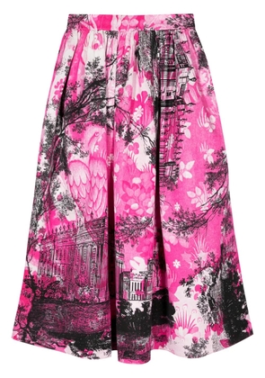 ERDEM printed jacquard midi skirt - Pink
