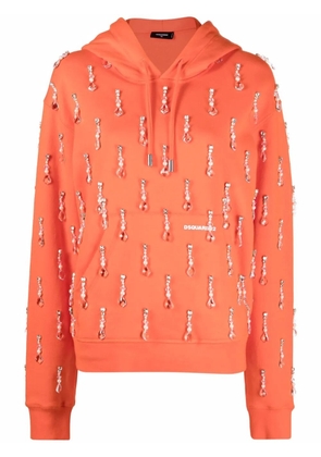 DSQUARED2 bead-embellished hoodie - Orange