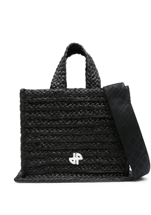 Patou small JP raffia tote bag - Black