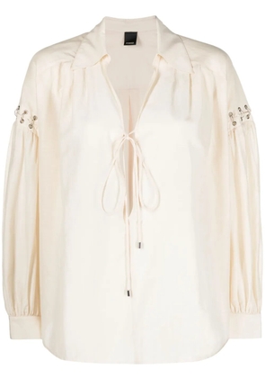 PINKO ring-findings detailed poplin tunic - Neutrals
