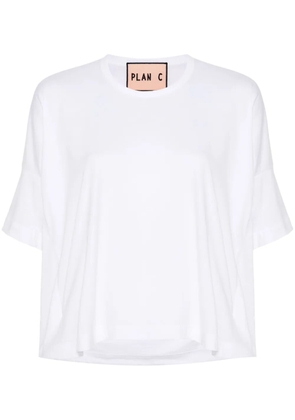 Plan C draped cotton T-shirt - White