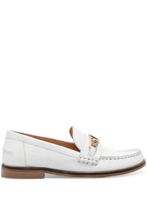 TWINSET chain-detail leather loafers - White
