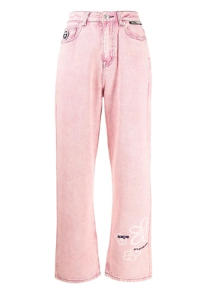 AAPE BY *A BATHING APE® floral-print straight-leg jeans - Pink