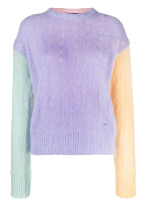 DSQUARED2 colour-block cable-knit jumper - Purple