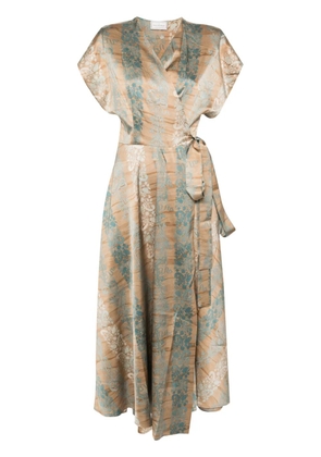 Pierre-Louis Mascia floral silk wrap dress - Neutrals
