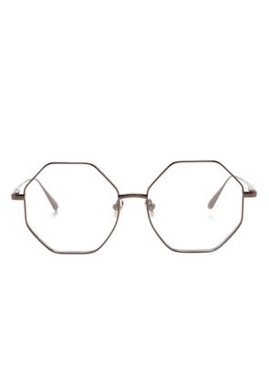 Linda Farrow Lianas geometric-frame glasses - Brown