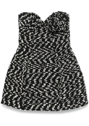 Giuseppe Di Morabito floral-appliqué bouclé mini dress - Black