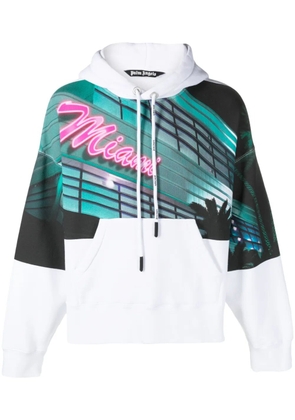 Palm Angels graphic-print drawstring hoodie - White
