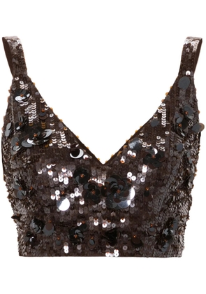 P.A.R.O.S.H. sequinned top - Brown
