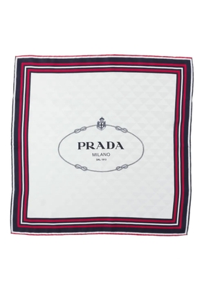 Prada logo-jacquard twill scarf - Neutrals