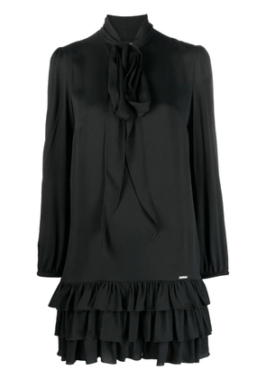 DSQUARED2 pussy-bow ruffle-trim minidress - Black