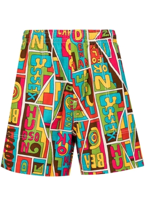 BODE graphic-print bermuda cotton shorts - Red