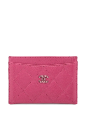 CHANEL Pre-Owned quilted logo card case - Pink