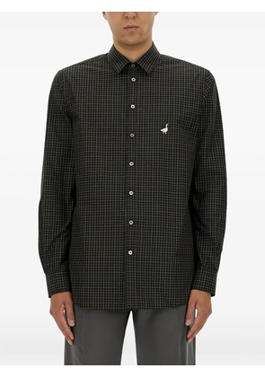 Moschino checked-pattern duck-detail shirt - Black