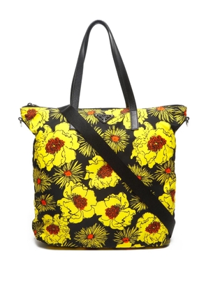 Prada Pre-Owned 2000s Flower Nylon Shoulderbag - Yellow