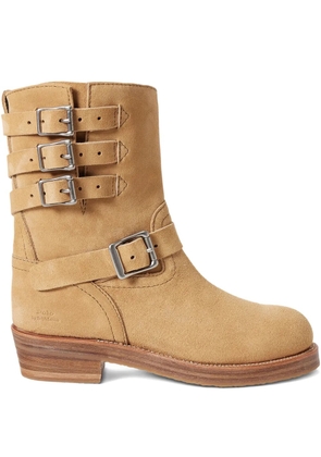 Polo Ralph Lauren triple-buckle suede boots - Brown