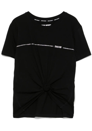 DKNY rhinestone-logo T-shirt - Black