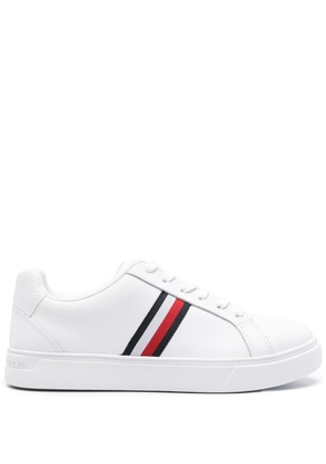 Tommy Hilfiger Essential tape-detail leather sneakers - White