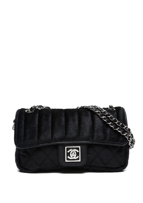 CHANEL Pre-Owned 2005-2006 quilted calf-hair shoulder bag - Black