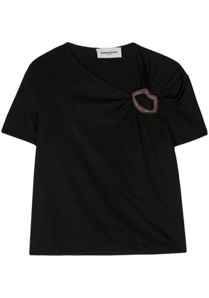 Sonia Rykiel mouth-detail jersey T-shirt - Black
