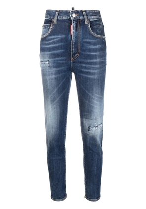 DSQUARED2 distressed-effect cropped jeans - Blue