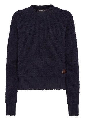 DSQUARED2 logo-patch crew-neck jumper - Blue