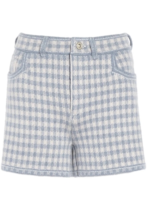 Barrie gingham-check cashmere-blend shorts - Grey