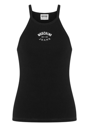 MOSCHINO JEANS cotton blend logo tank top - Black
