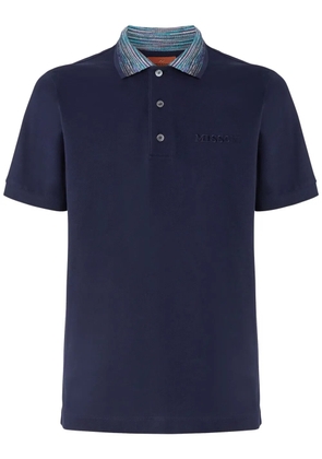 Missoni logo-lettering cotton polo shirt - Blue
