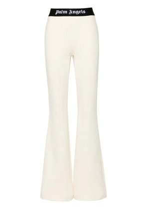 Palm Angels logo-tape flared track pants - Neutrals