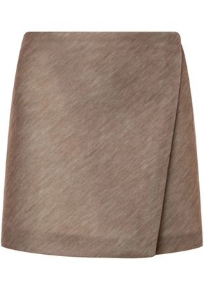 Philosophy Di Lorenzo Serafini mélange-effect wrap mini skirt - Brown